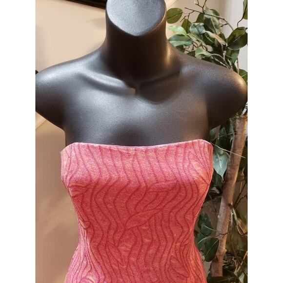 Jessica McClintock Gunne Sax Strapless Dress Women 5/6 Pink Embellished Back Zip - Picture 12 of 12